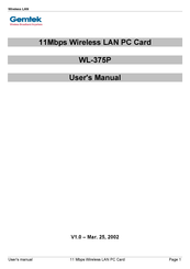 Gemtek WL-375P User Manual
