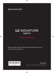 Lg Signature OLED77W8PPA Safety And Reference