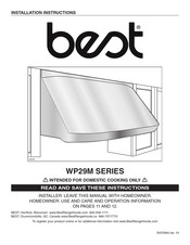 Best WP29M604SB Installation Instructions Manual