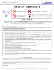 Led World HH-S2835P-60-24-5M-PINK Important Instructions