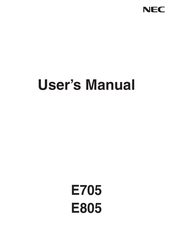 NEC E705 User Manual