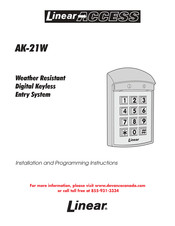 Linear AK-21W Installation And Programming Instructions