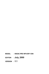 Magic-Pro Computer MAGIC-PRO MP-6VIP-1394 Manual