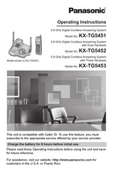 Panasonic KX-TG5452 Operating Instructions Manual