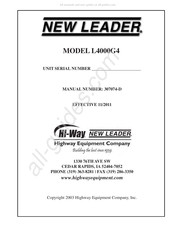 Highway Equipment Company NEW LEADER L4000G4 User Manual