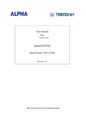 TRENDnet Alpha WUS-N10M User Manual