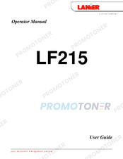 Lanier LF215 Operating Instructions Manual