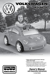 Fisher-Price Power Wheels Volkswagen New Beetle W6202 Owner's Manual With Assembly Instructions