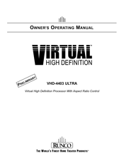 Runco Virtual High Definition VHD-4403 ULTRA Owner's Operating Manual
