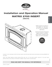 Osburn MATRIX 2700 INSERT Installation And Operation Manual