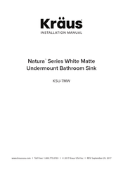 Kraus Natura KSU-7MW Installation Manual