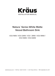 Kraus Natura KSV-6MW Installation Manual