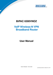 Billion BiPAC 6300VNOZ User Manual