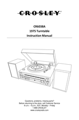 Crosley 1975 CR6038A Instruction Manual