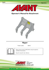 Avant A44412 Operator's Manual For Attachment