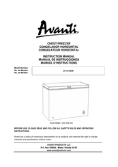 Avanti CF141H0W Instruction Manual