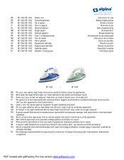 Alpina SF-1303 Instructions For Use Manual