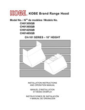 KOBE CH0136SQB Installation Instructions And Operation Manual