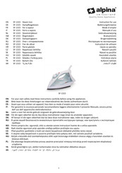 Alpina SF-1315 Instructions For Use Manual