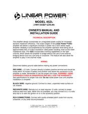 Linear Power 452i Owner's Manual And Installation Manual