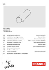 Franke F3EV1004 Installation And Operating Instructions Manual