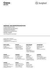 burgbad Crono M1141 Fitting Instructions Manual