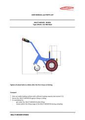 Multi-Mover M18SV User Manual And Parts List