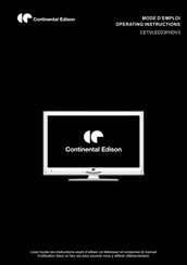 CONTINENTAL EDISON CETVLED23FHDV3 Operating Instructions Manual