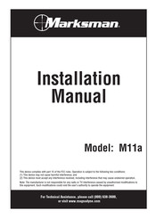 Marksman M11a Installation Manual