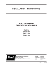 Bard SH381D Series Installation Instructions Manual