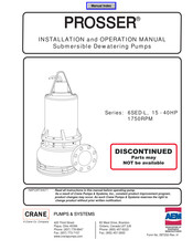 CRANE PUMPS & SYSTEMS 6SED40044L Installation And Operation Manual