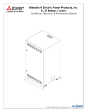Mitsubishi Electric C&C Power BC29 Installation, Operation & Maintenance Manual