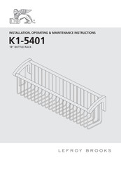 Lefroy Brooks K1-5401 Installation, Operating,  & Maintenance Instructions