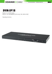 Sommer Cable DVM-SP18 Operating Instructions Manual