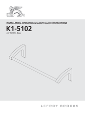Lefroy Brooks K1-5102 Installation, Operating,  & Maintenance Instructions
