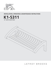 Lefroy Brooks K1-5311 Installation, Operating,  & Maintenance Instructions