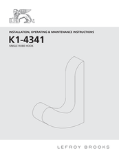 Lefroy Brooks K1-4341 Installation, Operating,  & Maintenance Instructions