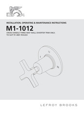 Lefroy Brooks M1-1012 Installation, Operating,  & Maintenance Instructions