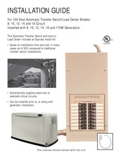 Generac Power Systems RTSF100A1 Installation Manual