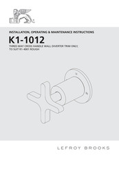 Lefroy Brooks K1-1012 Installation, Operating,  & Maintenance Instructions