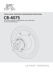 Lefroy Brooks CB-4075 Installation, Operating,  & Maintenance Instructions