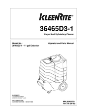 KleenRite 36465D3-1 Operator And Parts Manual