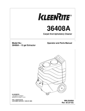 KleenRite 36408A Operator And Parts Manual