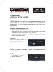 König Electronic DL-LEDSIGN10 Instruction Manual