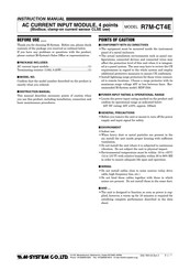 M-System R7M-CT4E Instruction Manual