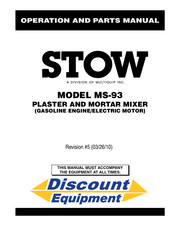 MULTIQUIP Stow MS-93 Operation And Parts Manual