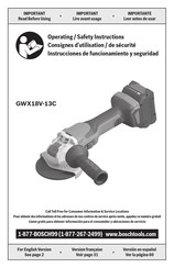 Bosch PROFACTOR GWX18V-13CB14 Operating/Safety Instructions Manual