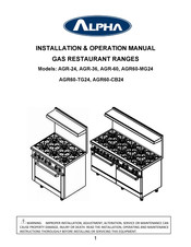 Alpha AGR-60 Installation & Operation Manual