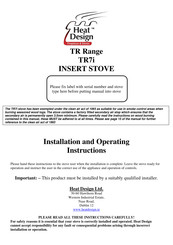 Heat Design TR7i Installation And Operating Instructions Manual