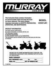 Murray SELECT 425001x8C Instruction Book